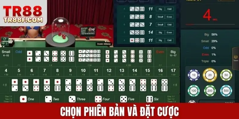 Chọn phiên bản và đặt cược
