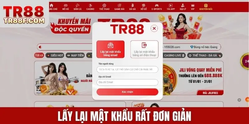 Lấy lại mật khẩu rất đơn giản